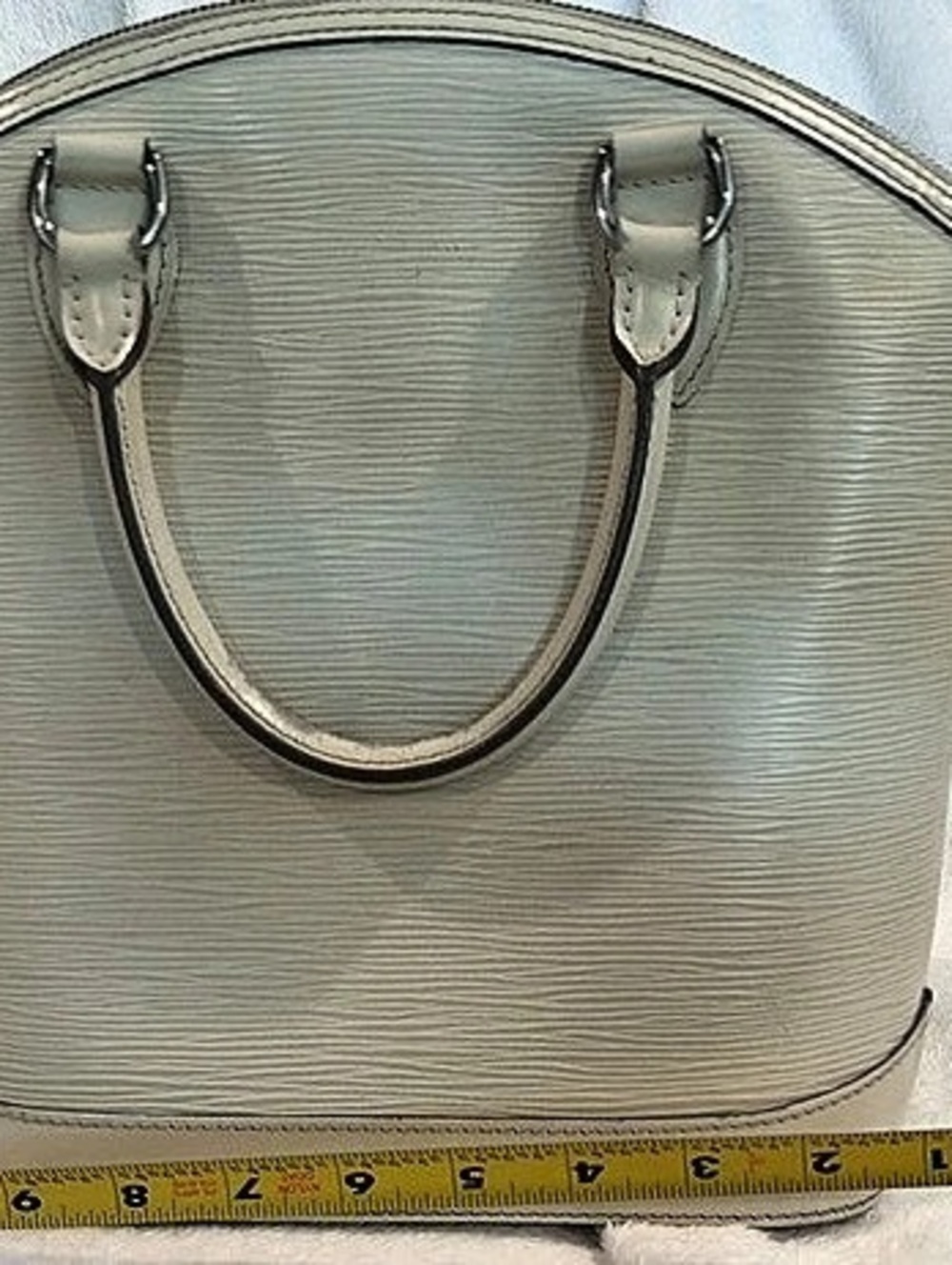 Louis Vuitton Alma PM Epi Leather Satchel in White